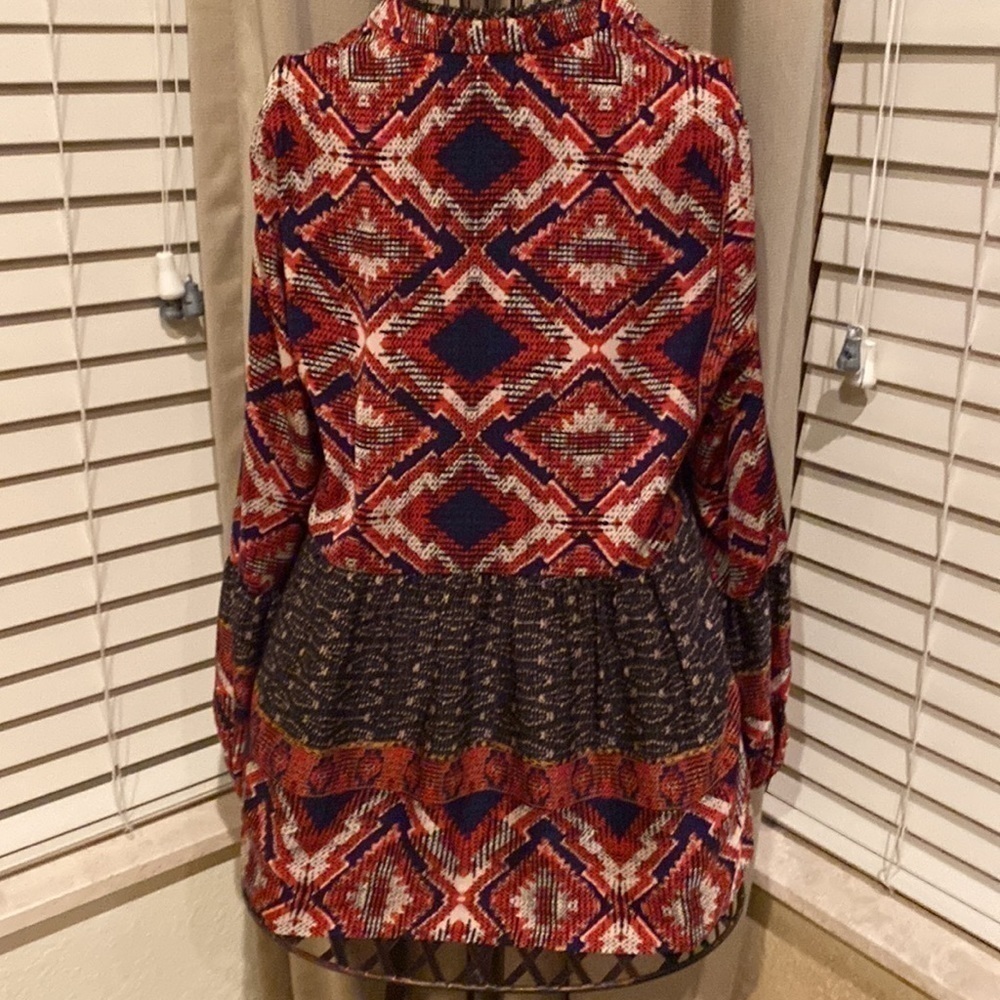 Anthropologie Konrad and Joseph red and black boho print top - Picture 8 of 8